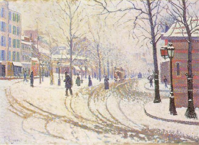 Paul Signac Le boulevard de Clichy, la neige oil painting image